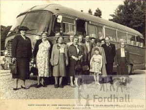 party conveyed by jones coachways ltd. from liverpool to mr hollins farm at fordhall. market draytona